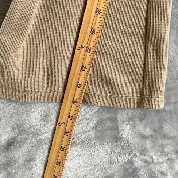 Aritzia Sunday Best Waffle Knit Flare Pant Size S Beige Pull-On Lounge Everyday - Picture 11 of 13